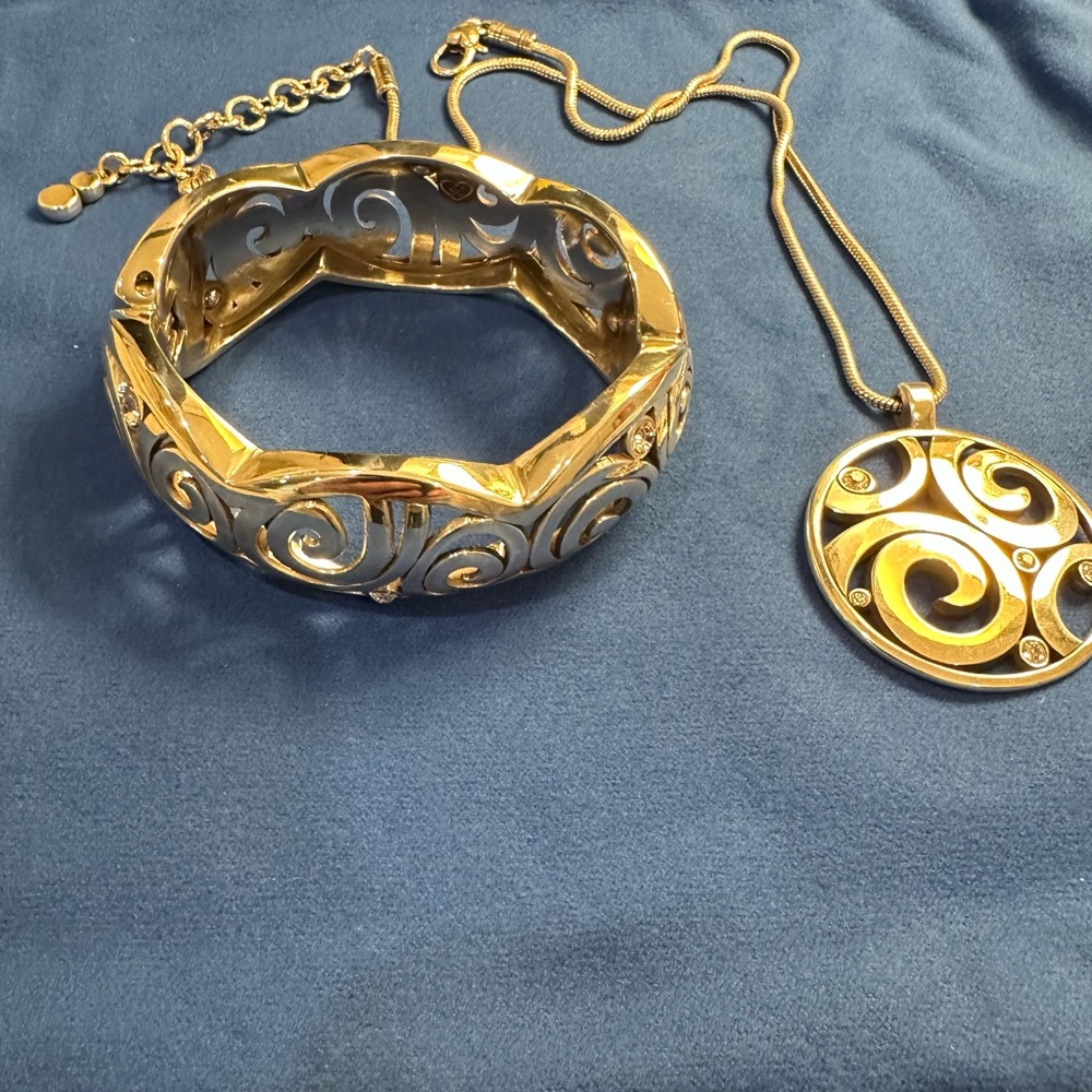 Brighton Silver Necklace and Bangle Set